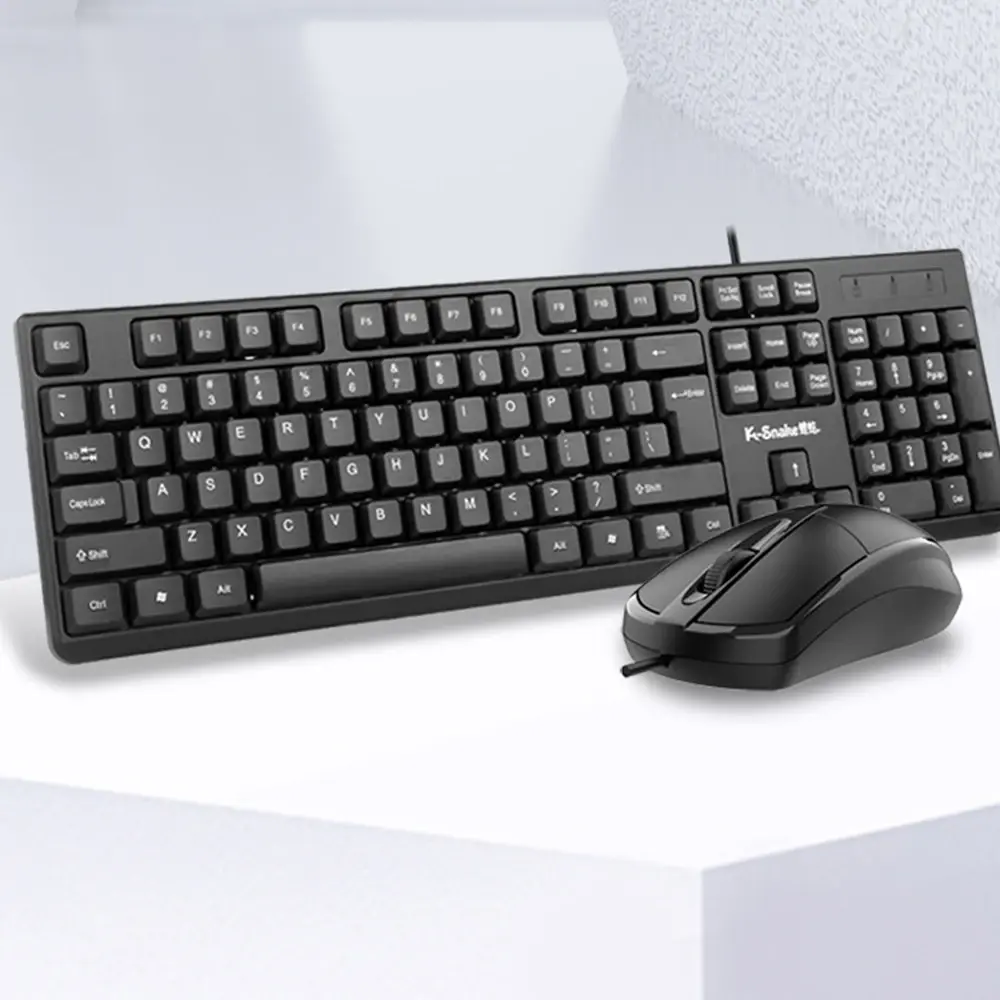 1Pcs Wired USB Keyboard and Mouse Set Suitable for Computer Laptop