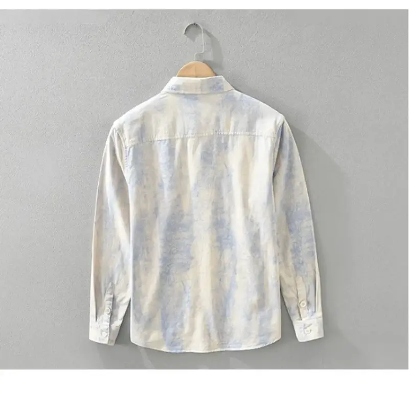 Thumbnail: Tie Dye Men's Long Sleeve Loose Button