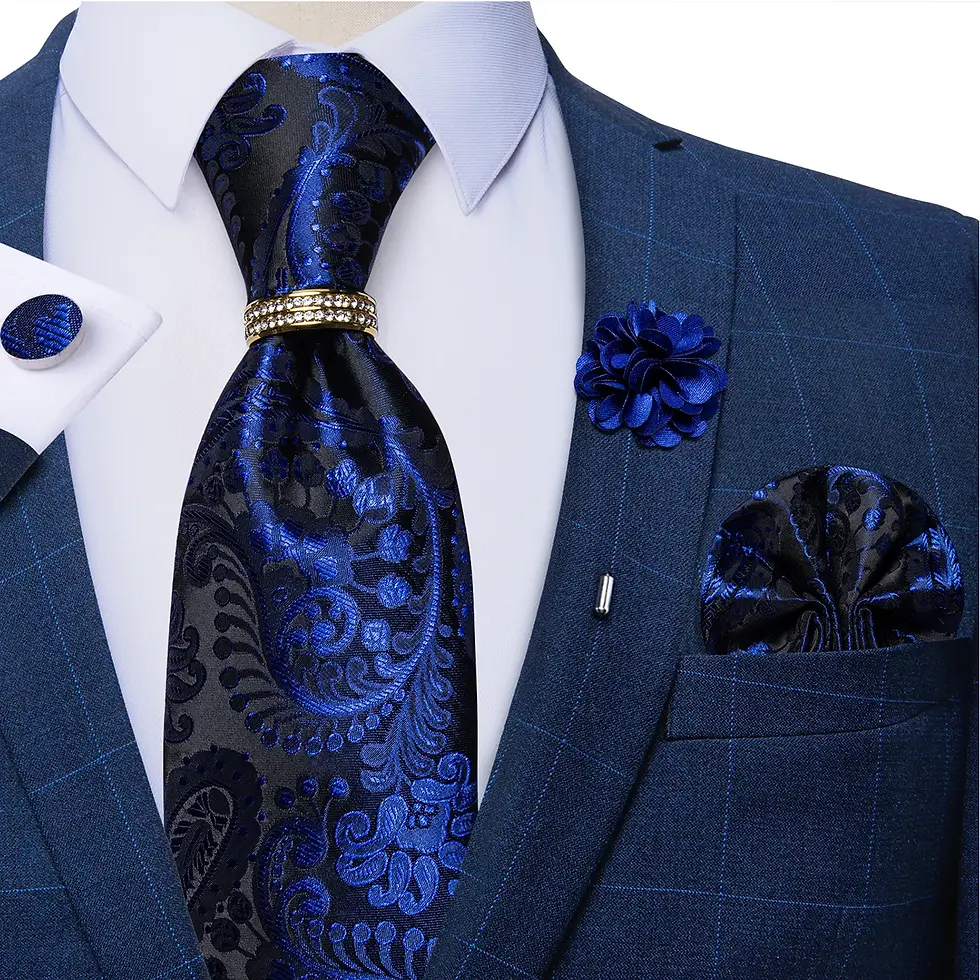 Thumbnail: New Designer Blue Red Paisley Ties for Men