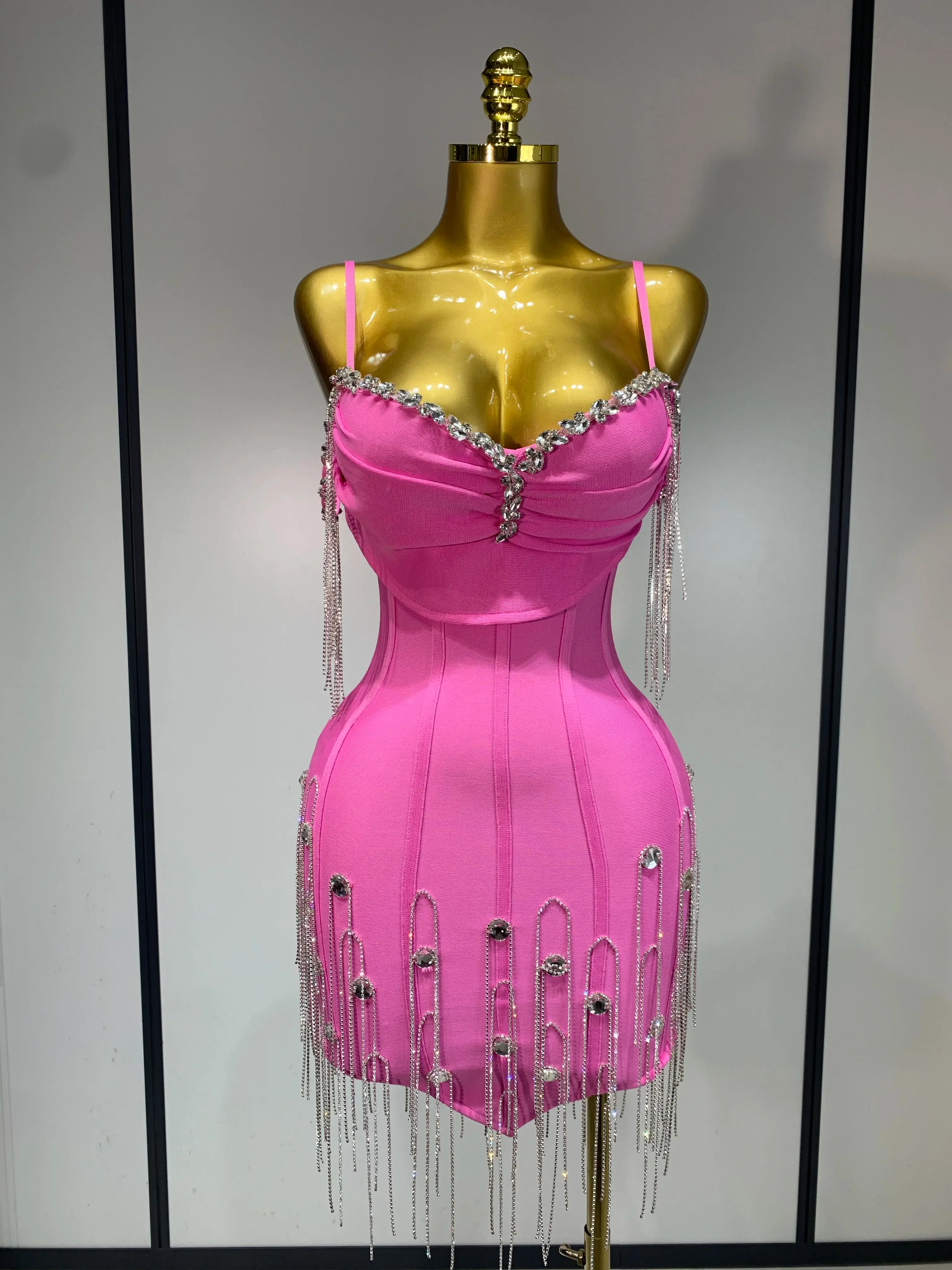 Sexy Backless Spaghetti Strap Bodycon Sleeveless Bondage Dress