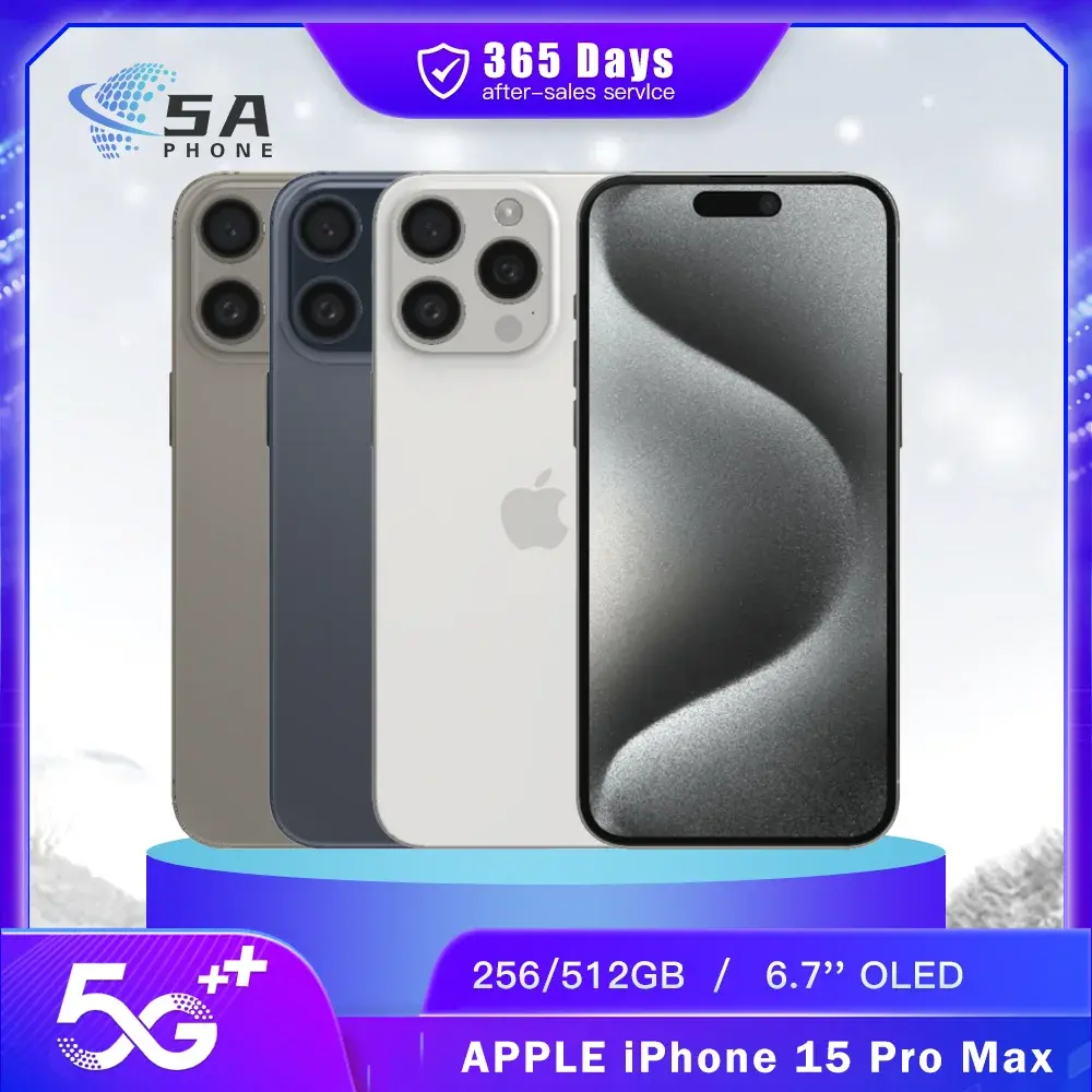 Original Used Apple iPhone 15 Pro Max 5G SmartPhonE Face ID 256GB/512GB