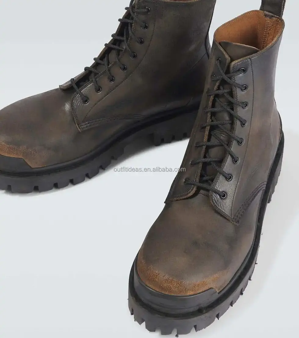 Thumbnail: Worn-Out Brown Black Vintage Heavily Distressed Boots