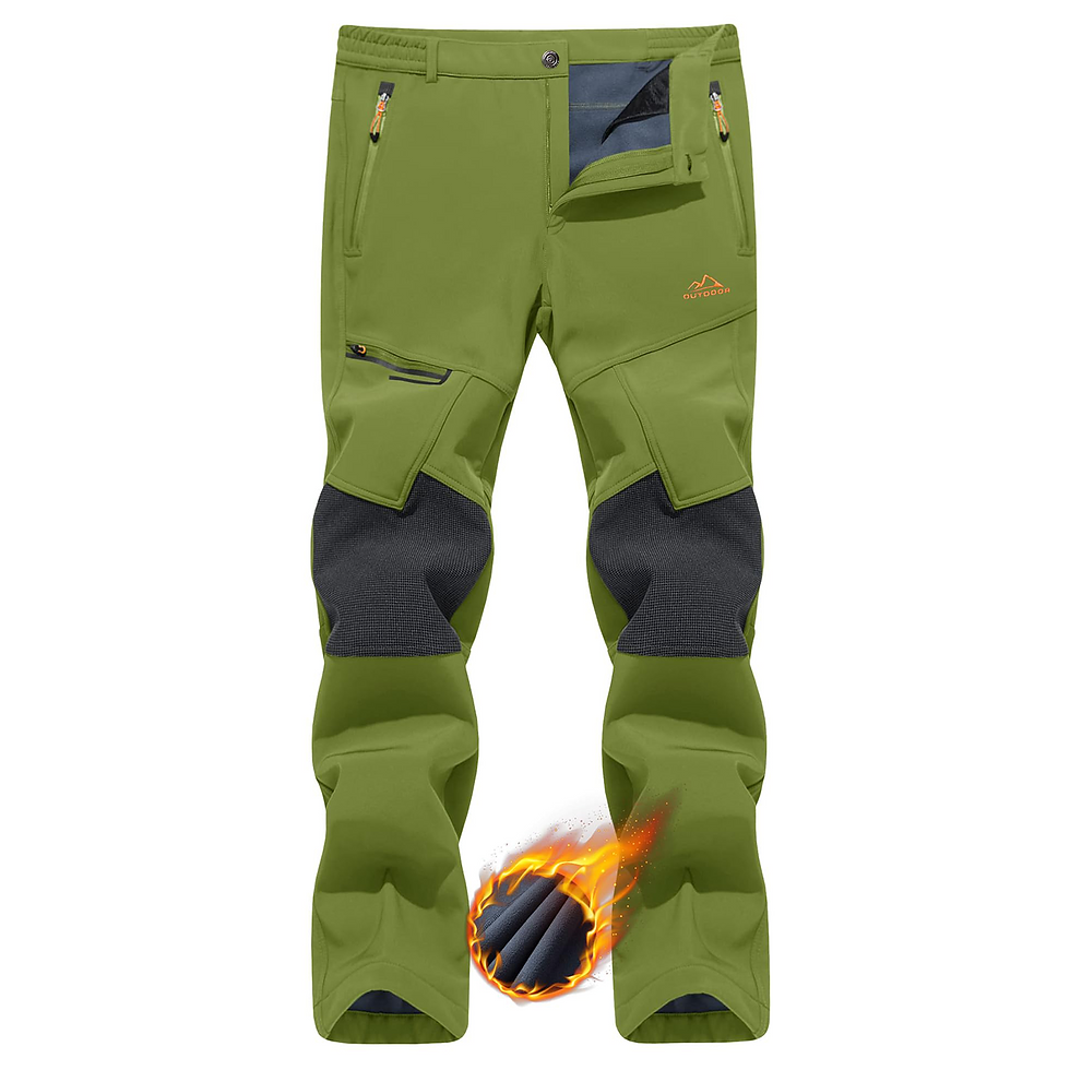 Miniatură: TACVASEN Winter Thicken Fleece Hiking Pants Men Warm Waterproof Pants