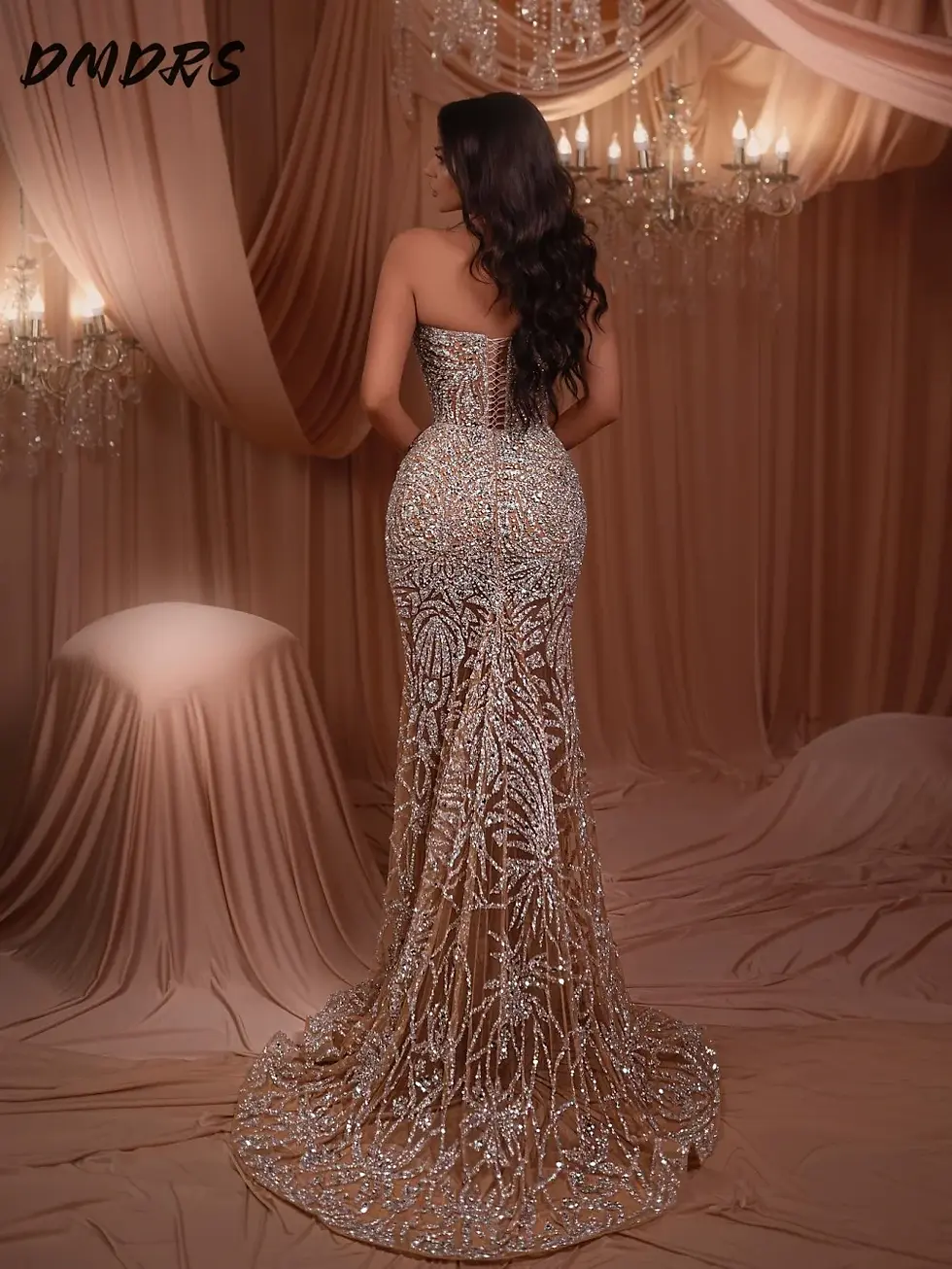 Miniatura: Luxurious Strapless Prom Dress 2026 Exquisite Crystal  Party Dress Size 10