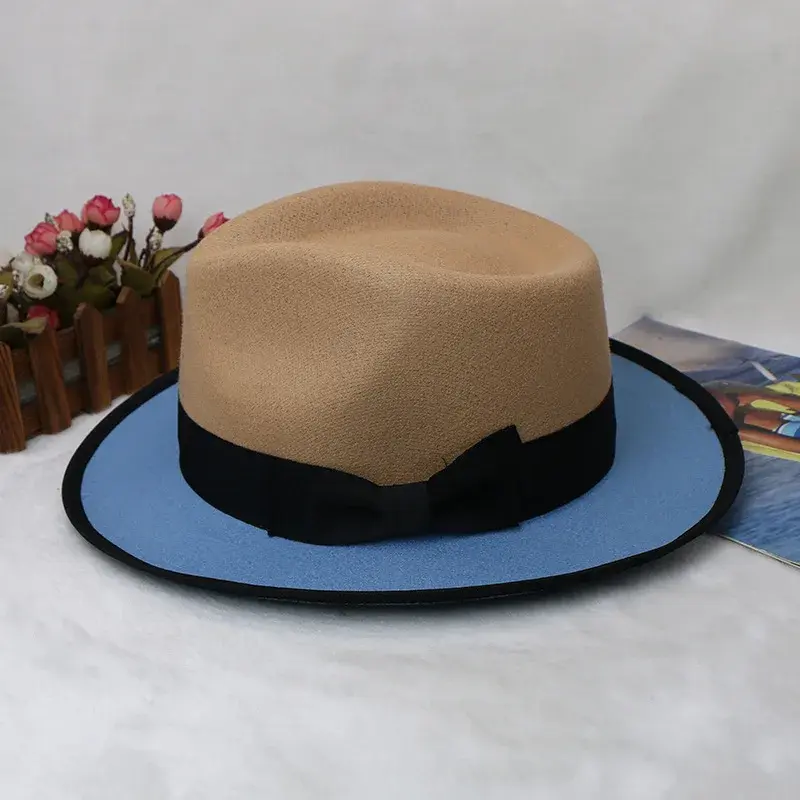 Miniatura: Unisex Polyester Felt Fedora Hat Adjustable Size Retro Style