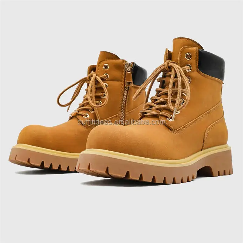 Thumbnail: Round Toe Sports Safety Waterproof Real Leather Mens Boots
