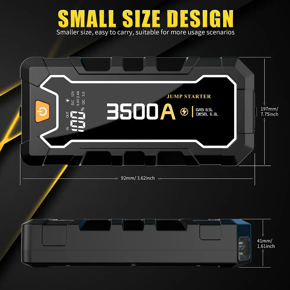 Miniaturebillede: Car Jump Starter 2000A Portable 12V Car Battery Booster