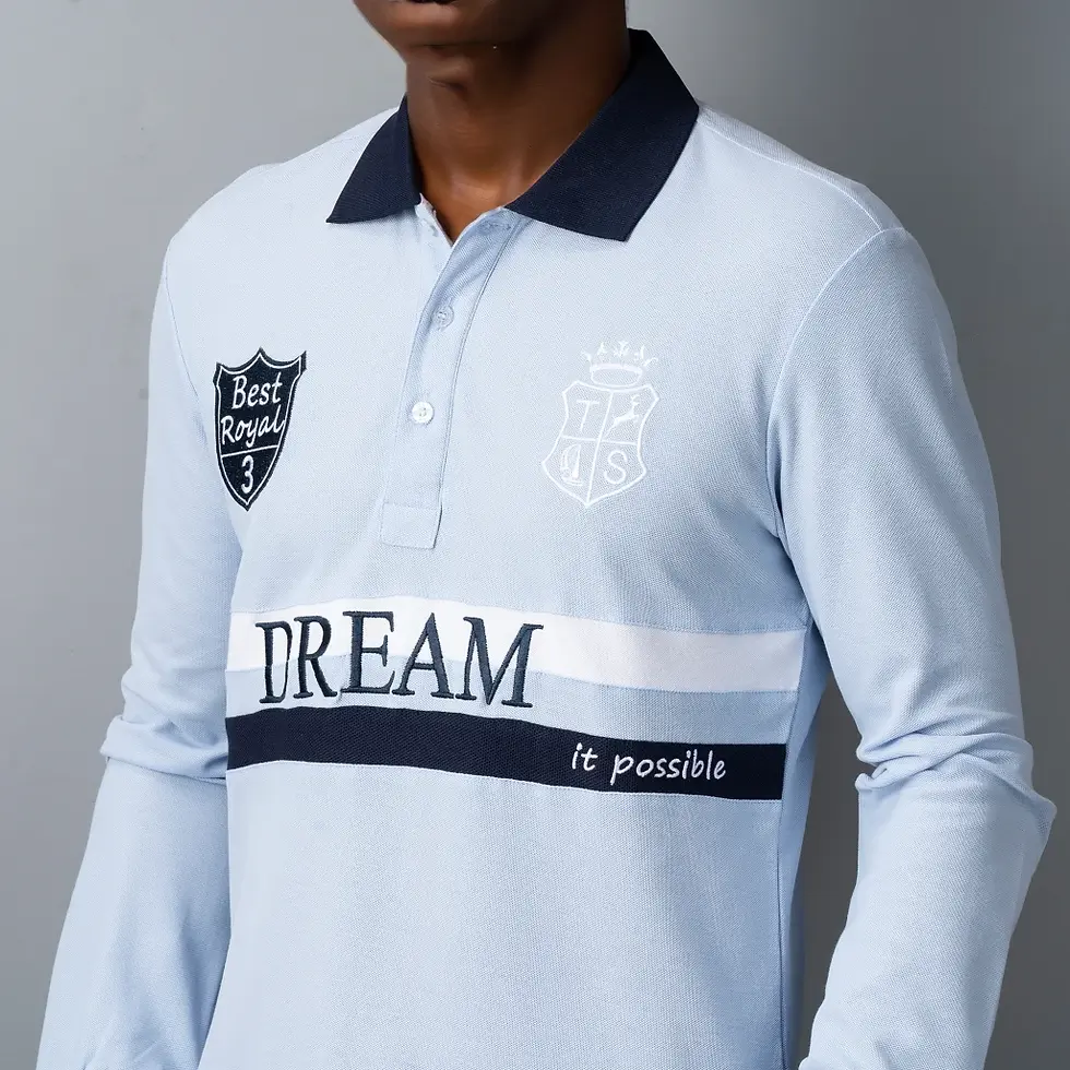 Thumbnail: Men's Long Sleeve Polo Shirt Original Dream Embroidery Fashion