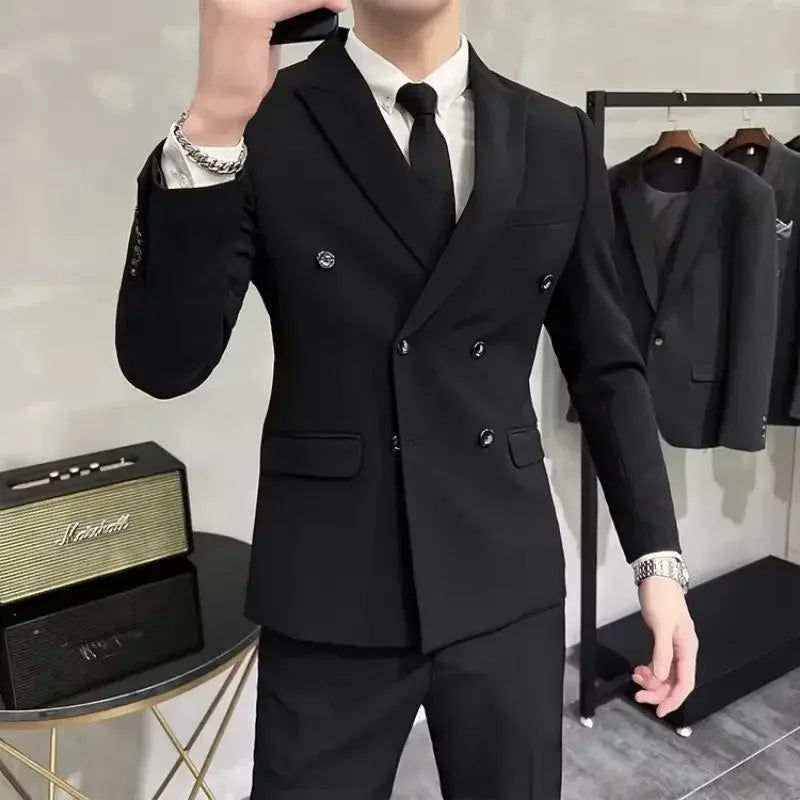 Miniatura: Wedding 2 Piece Outfit Set Male Slim Fit Full Men's Suits and Blazers Dress Form