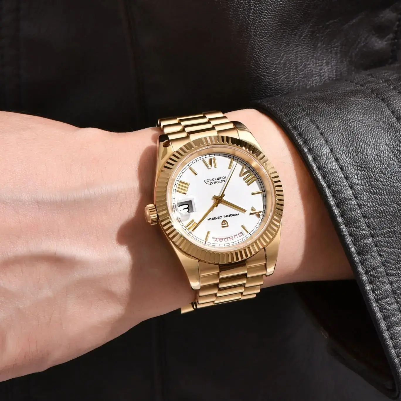 mens white gold automatic watch