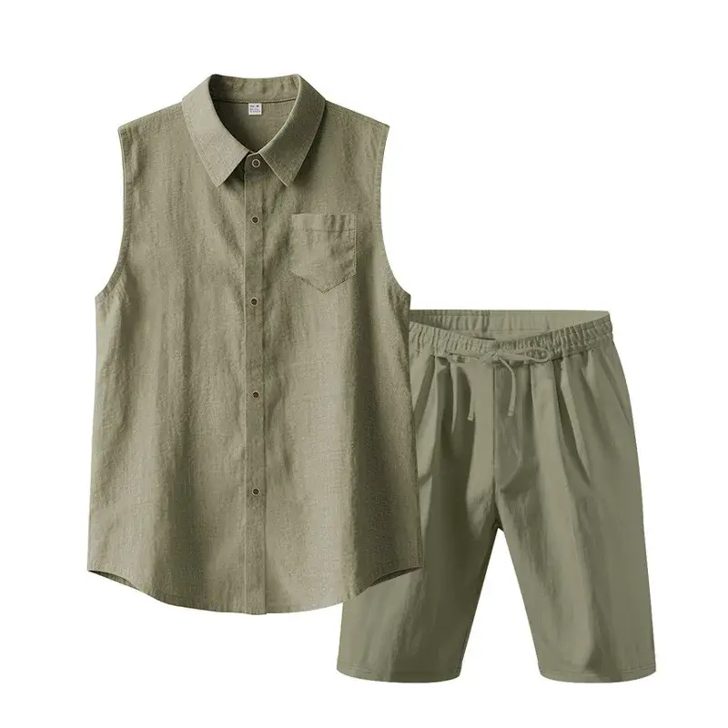 Thumbnail: Cross-Border for European American Fashion Men's Vest + Shorts