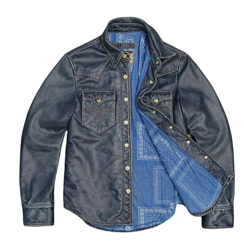 SmartFit Men's Distressed Leather Jacket Size M