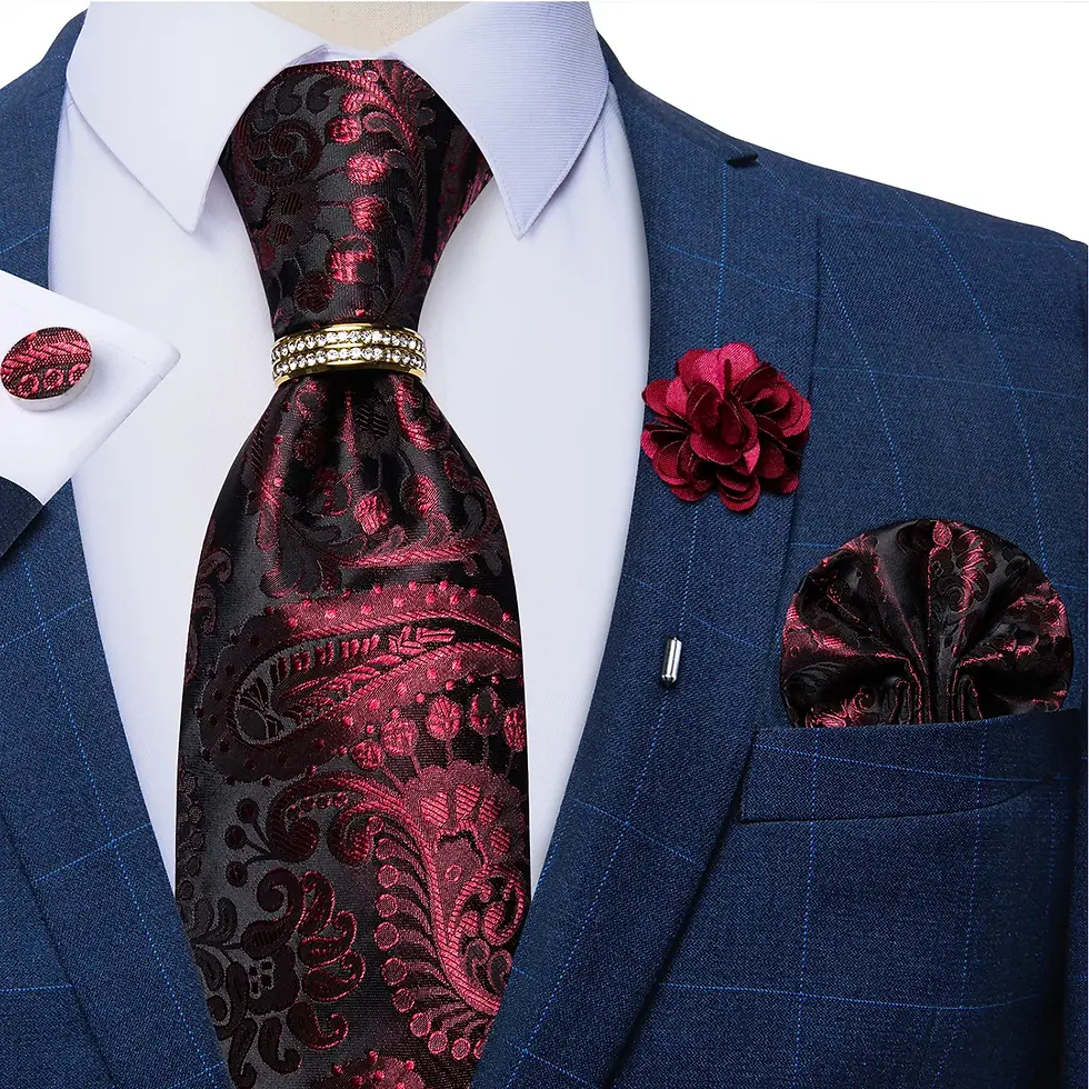 Thumbnail: New Designer Blue Red Paisley Ties for Men