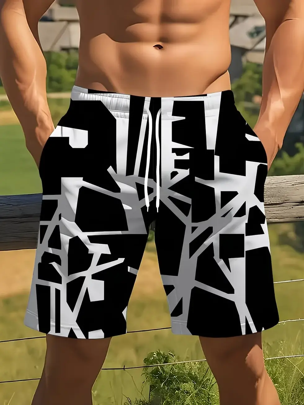 Miniatura: Summer Coconut Tree Pattern Swim Trunks for Men Fashion Beach