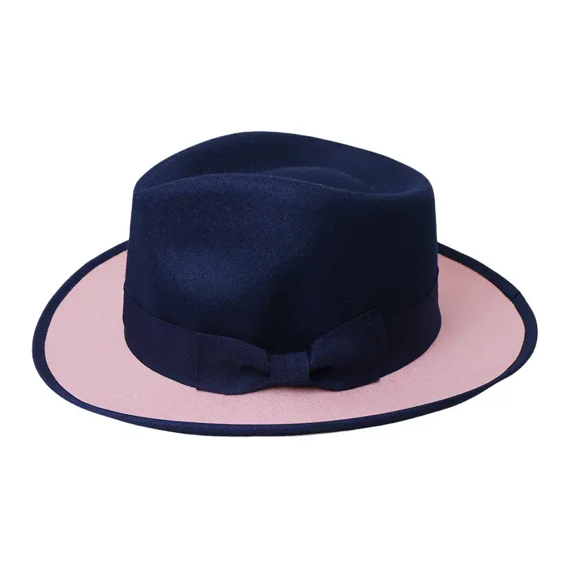 縮圖：Unisex Polyester Felt Fedora Hat Adjustable Size Retro Style