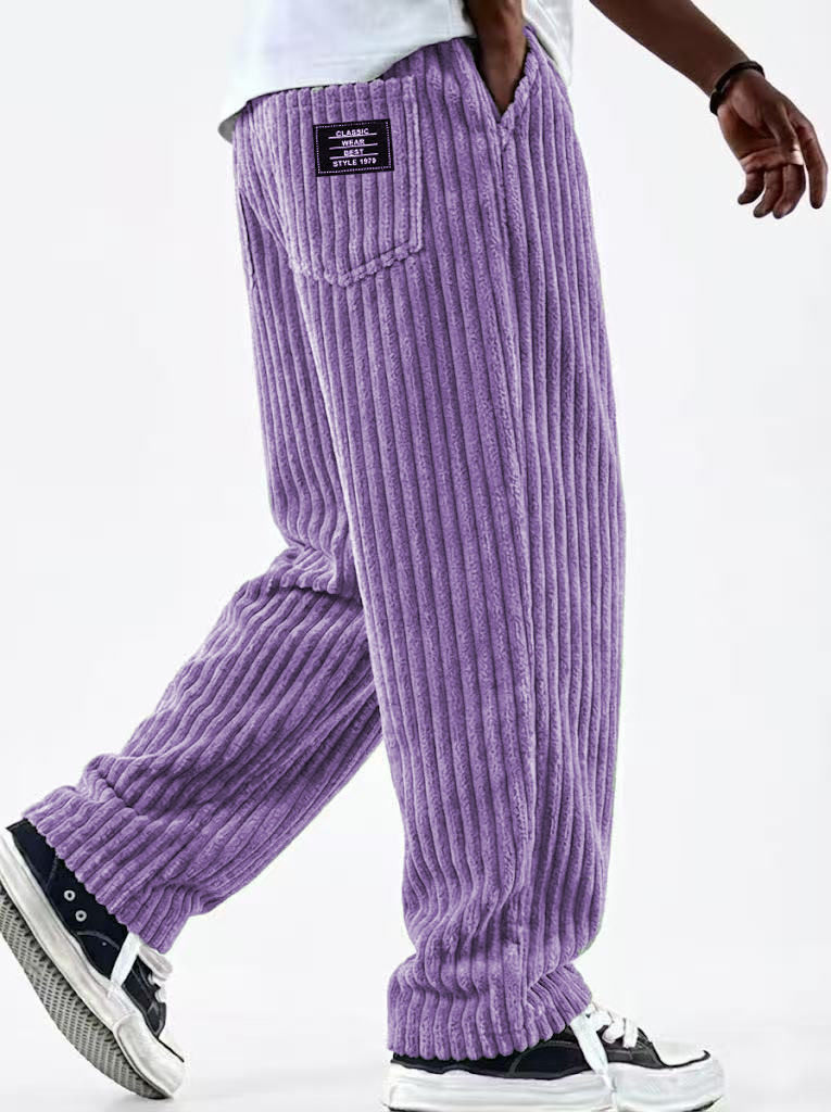 Thumbnail: 2026 Autumn Mens Corduroy Casual Pants Fashion Loose Fit