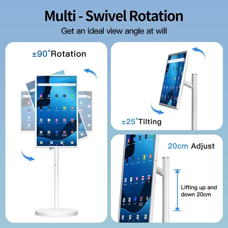 Miniatura: Android 15 Smart TV, 6G+128G Floor Stand Tablet With Remote Controller 32 inch