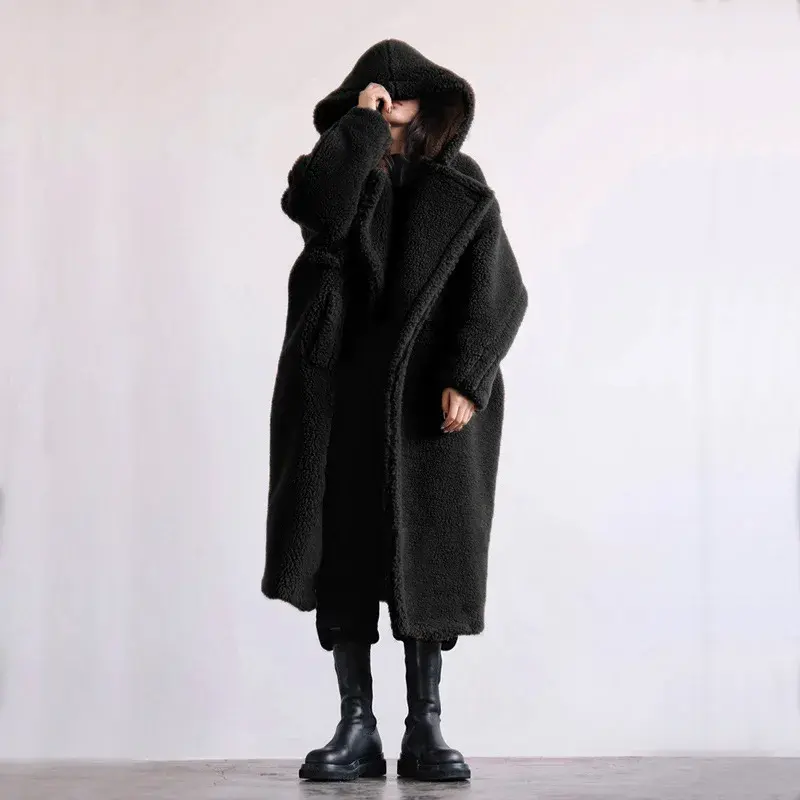 サムネイル： Long Teddy Bear Coat Women Winter Parkas Warm Oversized