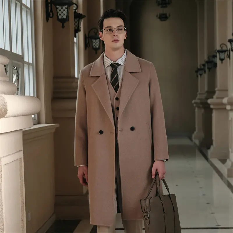 縮圖：100% Pure Wool Men'S Coat Autumn and Winter Loose Double-Sided
