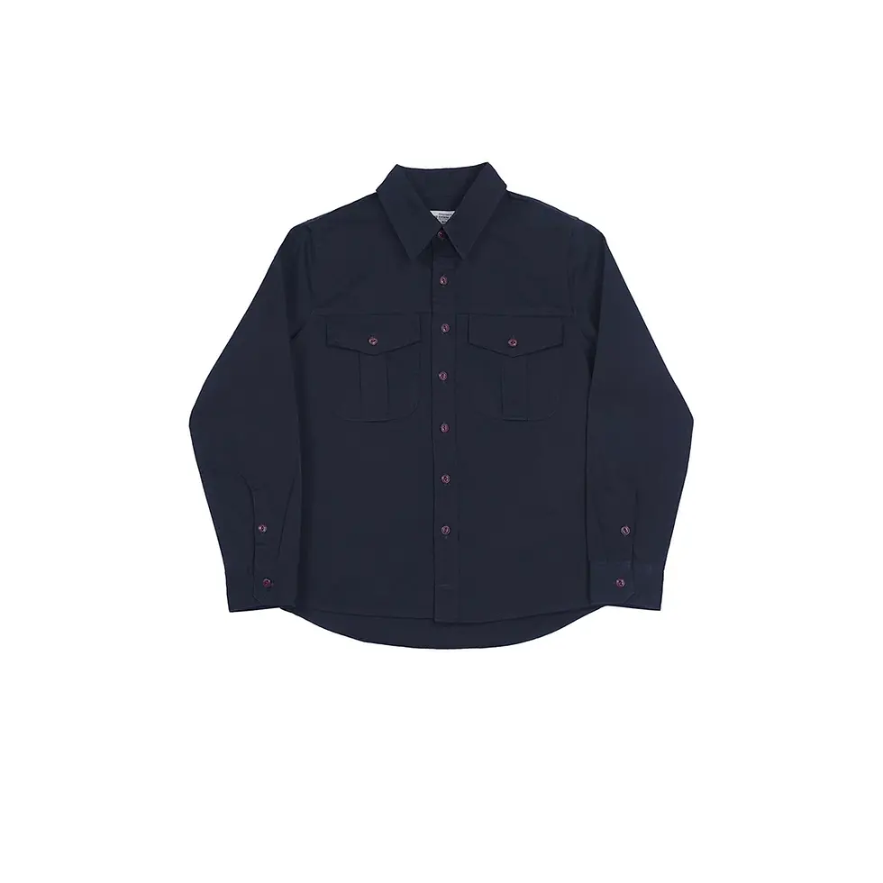 Miniatura: Retro Long-Sleeve Engineer Shirt Vintage Men's Washed Twill Work Shirt
