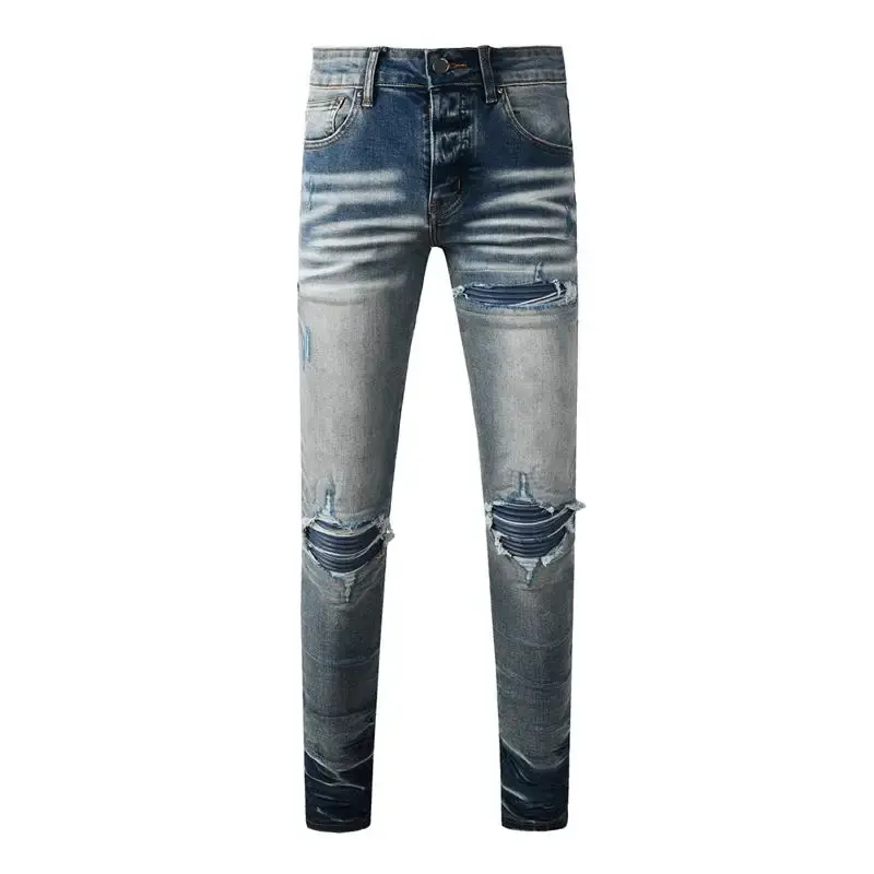 Thumbnail: Fashion Americans Brands Men's Jeans Luxury Stretch Streetwear Trousers Size 32