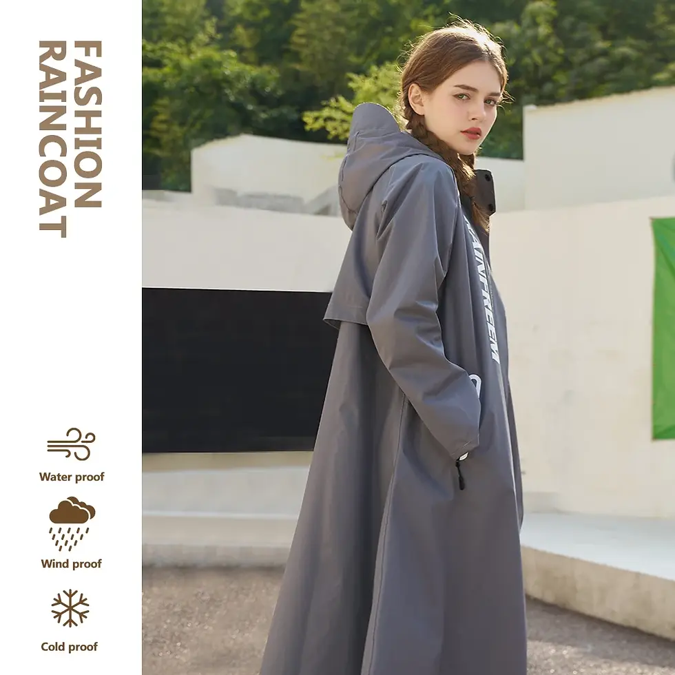 Miniaturebillede: raincoat long waterproof trench poncho