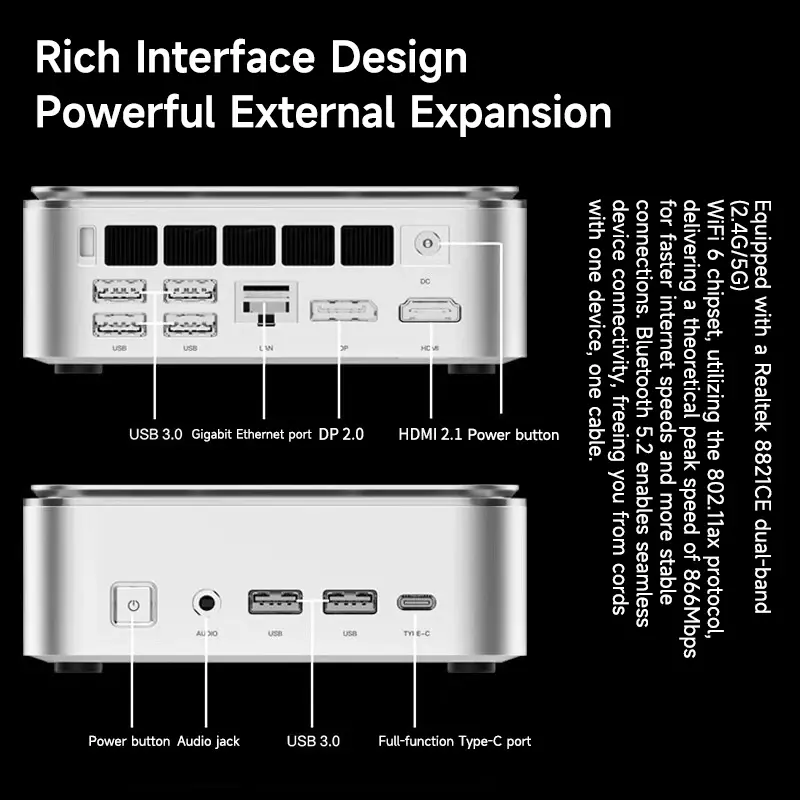 Thumbnail: 2026 AOC Mini PC AMD R7-H255 16GB 512GB Moss M6Plus Portable Desktop