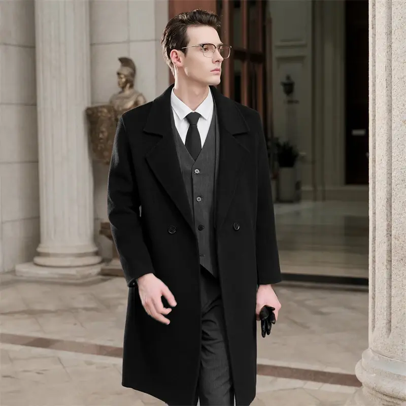 縮圖：100% Pure Wool Men'S Coat Autumn and Winter Loose Double-Sided
