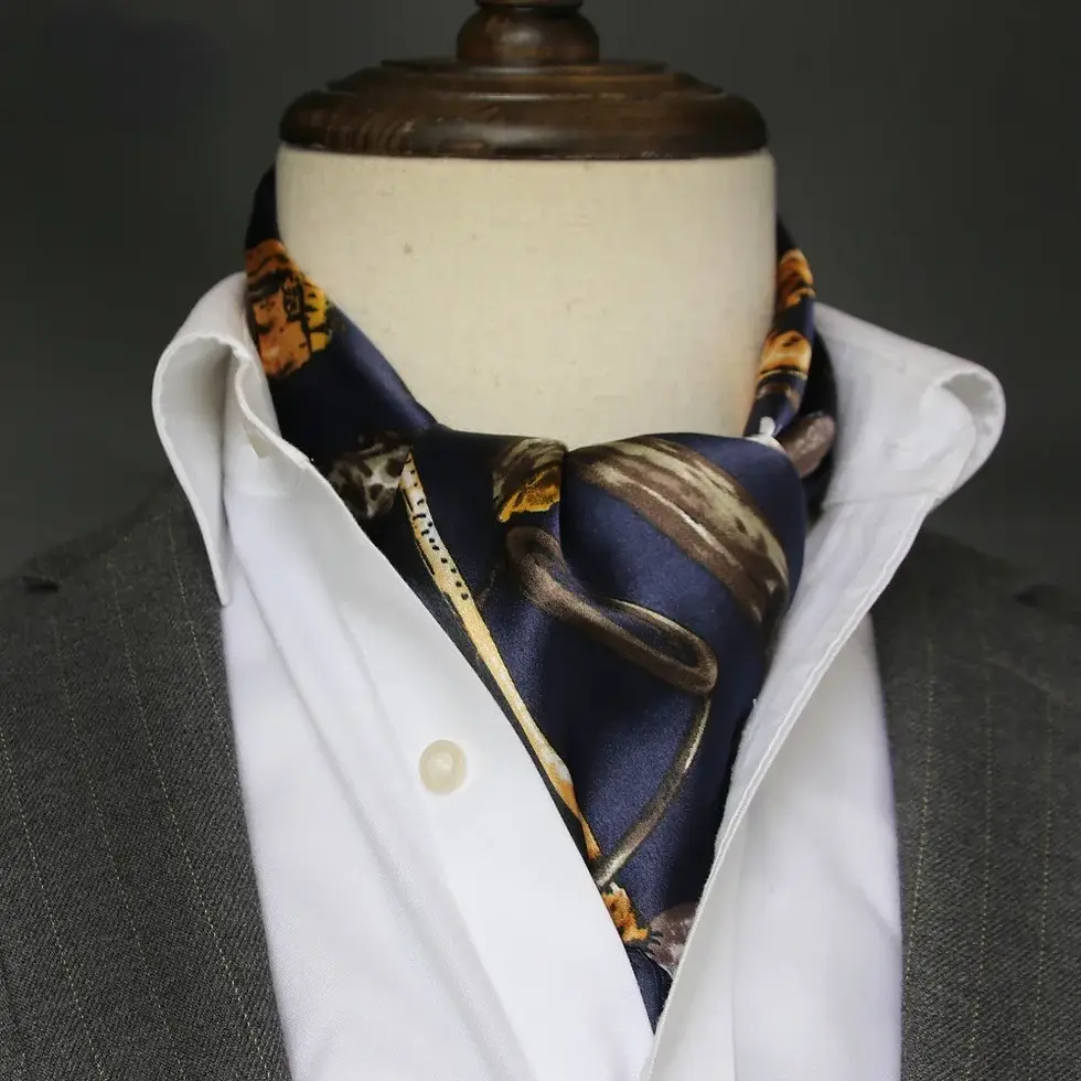 Thumbnail: British Men's Silk Scarf Small Square Towel Satin Silk Scarf