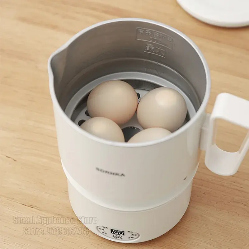Thumbnail: 1L Folding Electric Kettle 304 Stainless Steel Household Kettle