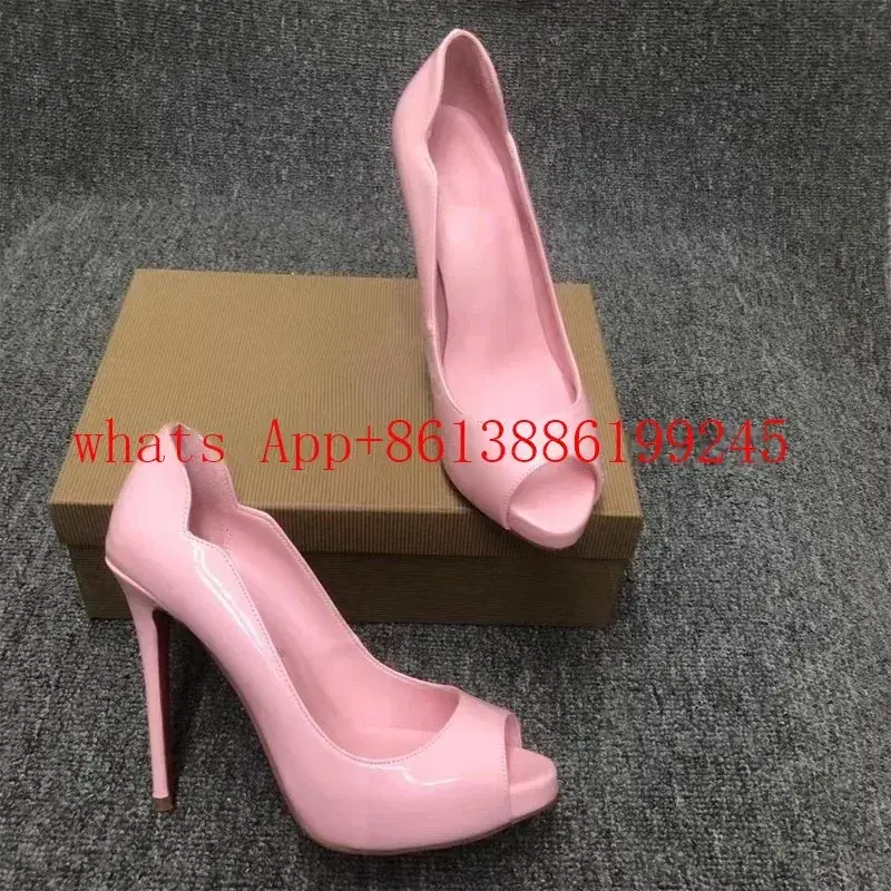 Miniatura: Matching Chain Clutch Bag Pumps Hot Chick Pink Wave Peep Open Toe