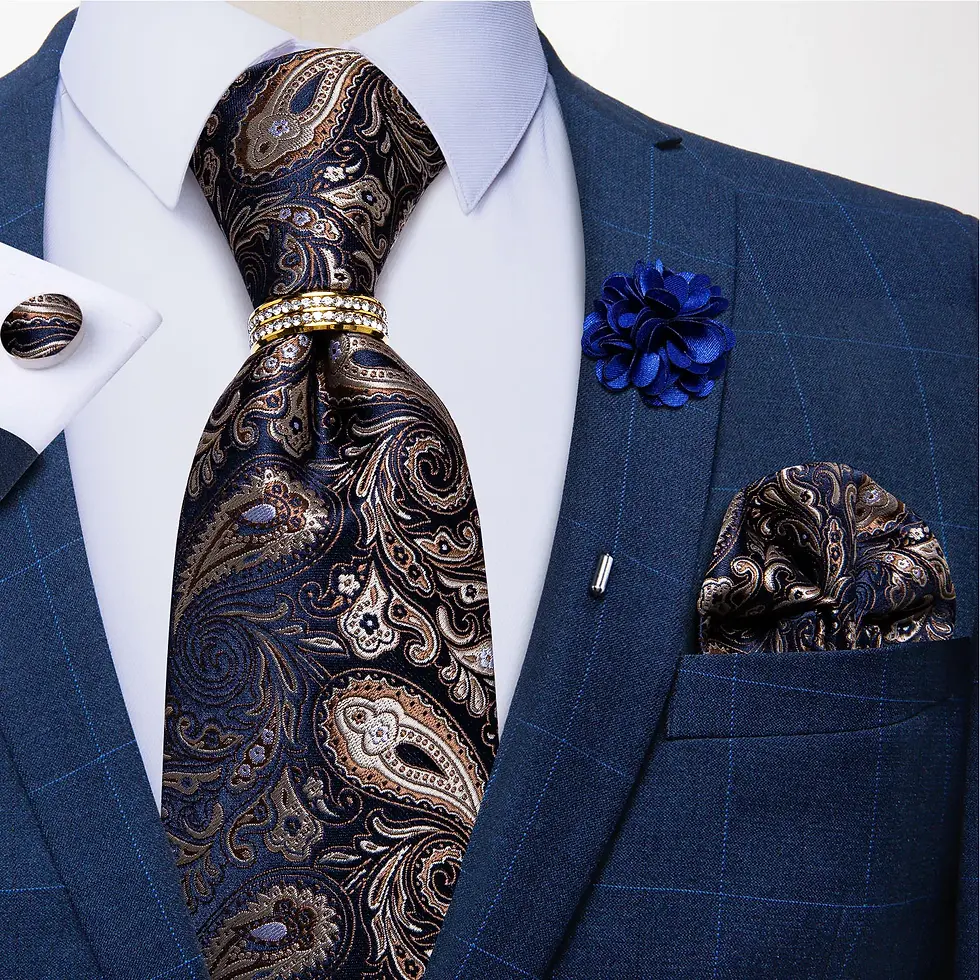 Thumbnail: New Designer Blue Red Paisley Ties for Men