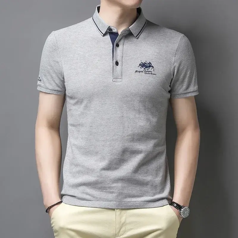 Thumbnail: Embroidered Men's Casual Polo Shirt