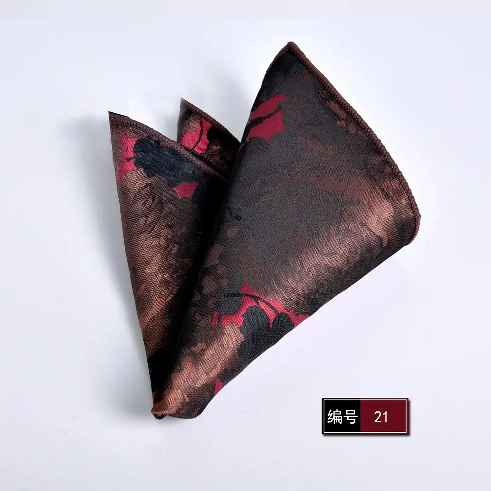 Thumbnail: Burgundy Stripe Pocket Squares for Men, Foldable Suit Hanky