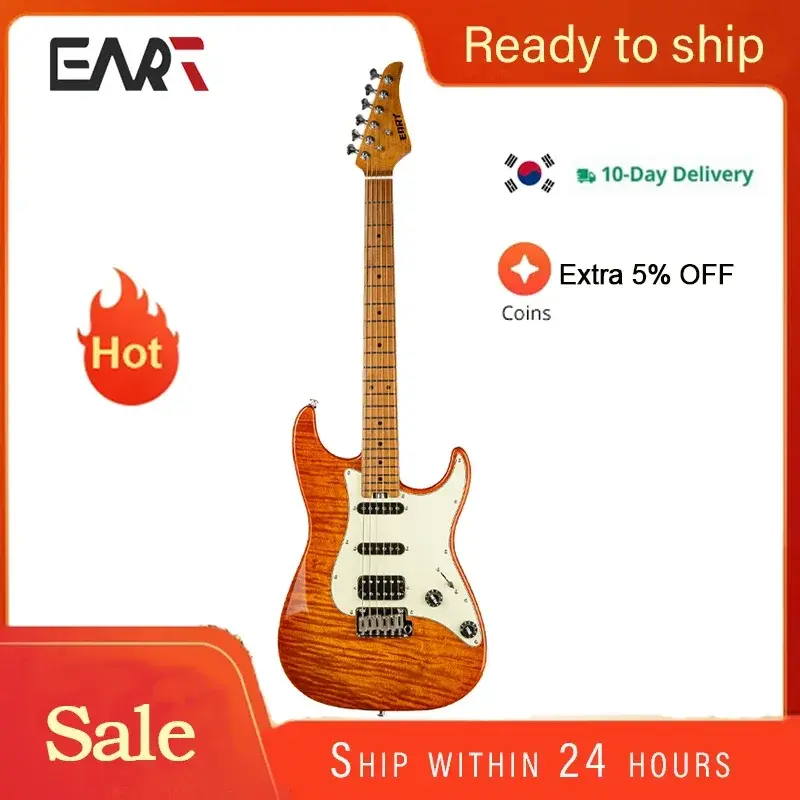 縮圖：EART Electric Guitars NK-C3 Standard ALV HSS Set Pickups Stainless Steel