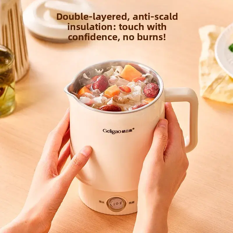 Thumbnail: 220V Geligao Portable Stainless Steel Travel Kettle Foldable