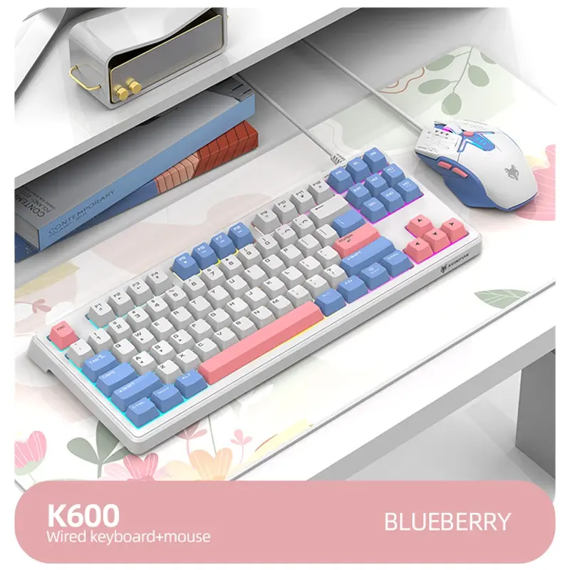 XUNFOX K600Keyboard and Mouse Set Wired USB Small Keyboard