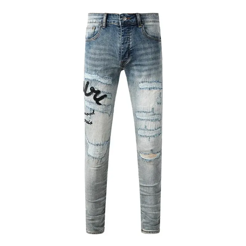 Miniatura: Fashion Americans Brands Men's Jeans Luxury Stretch Streetwear Trousers Size 32