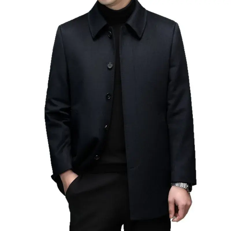 Thumbnail: QYLVAWOY 100% Cashmere Man Jacket Winter Jackets Mid-Length