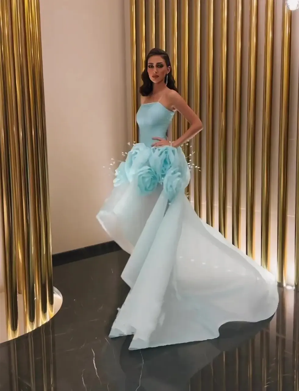 Miniatura: Customized Exquisite Strapless Ball Gown Hi-Lo Prom Dress