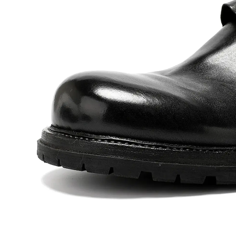縮圖：Men's Full Grain Leather Slip-On Loafers Breathable Casual Shoes