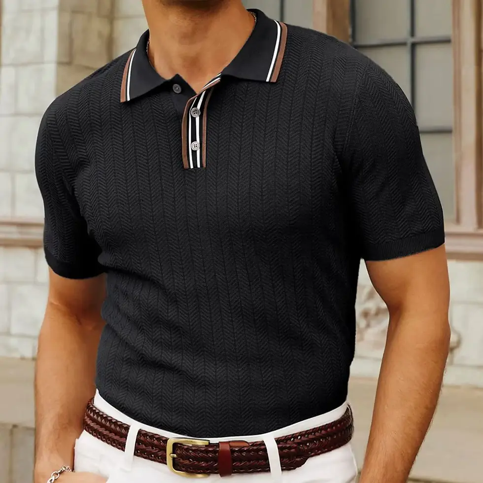 Miniaturbild: K Cool Silk Wool Business Polo Shirt Summer Short-Sleeved Men's Knitted Sweater