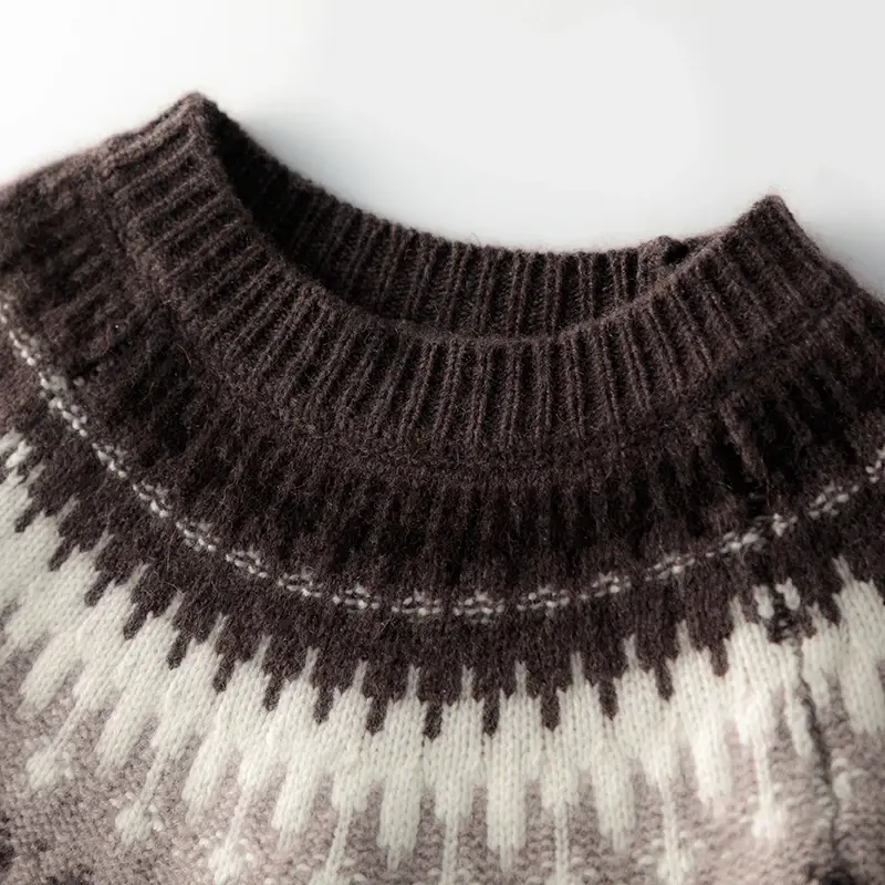 Thumbnail: Men's 100% Cashmere Thick Semi-High Neck Knit Sweater
