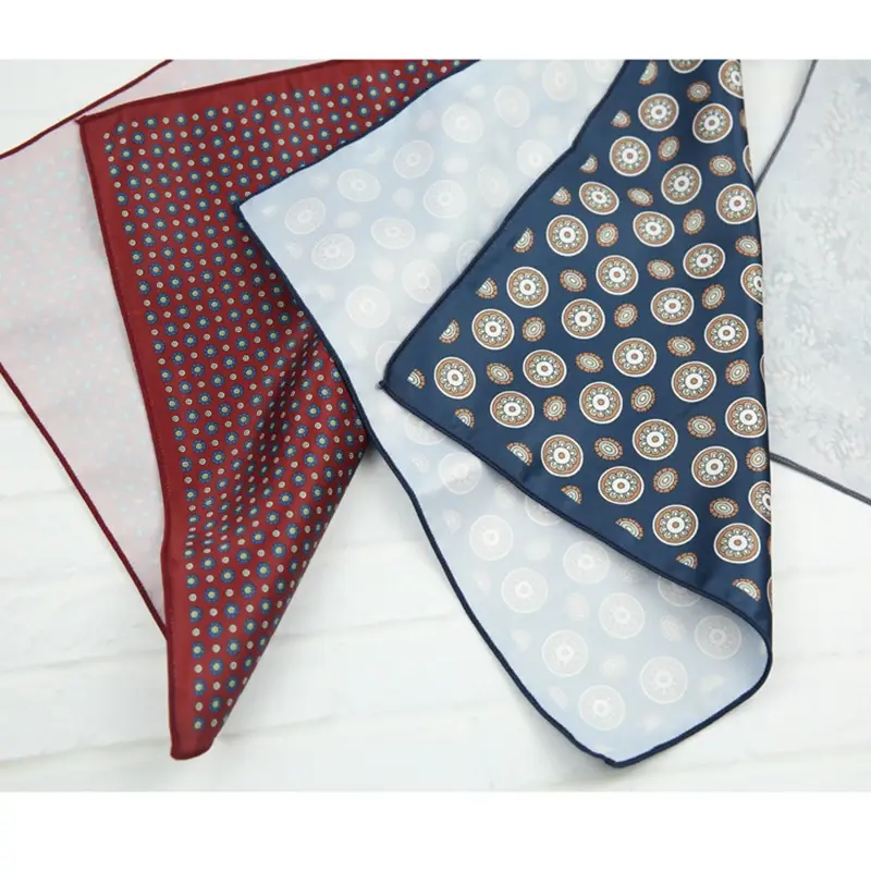 Thumbnail: 2026 Oversized Silky Pocket Square for Men 27CM Luxury Floral Dots Pocket Square