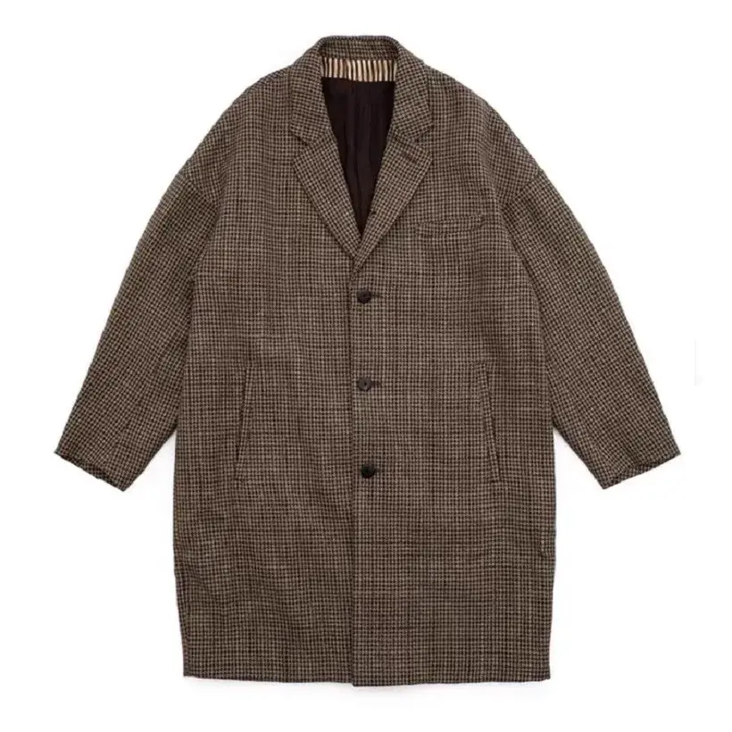 Thumbnail: VISVIM 21AW HAMMONS COAT Long Wool Coat Tweed Thousand Bird Grid Trench Coat XL