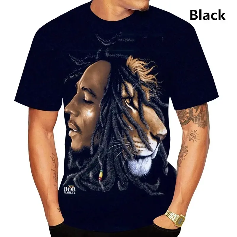 Miniatura: Bob Marley Hip-Hop Rock Singer 3D Print Sports Quick-Dry Breathable T-Shirt