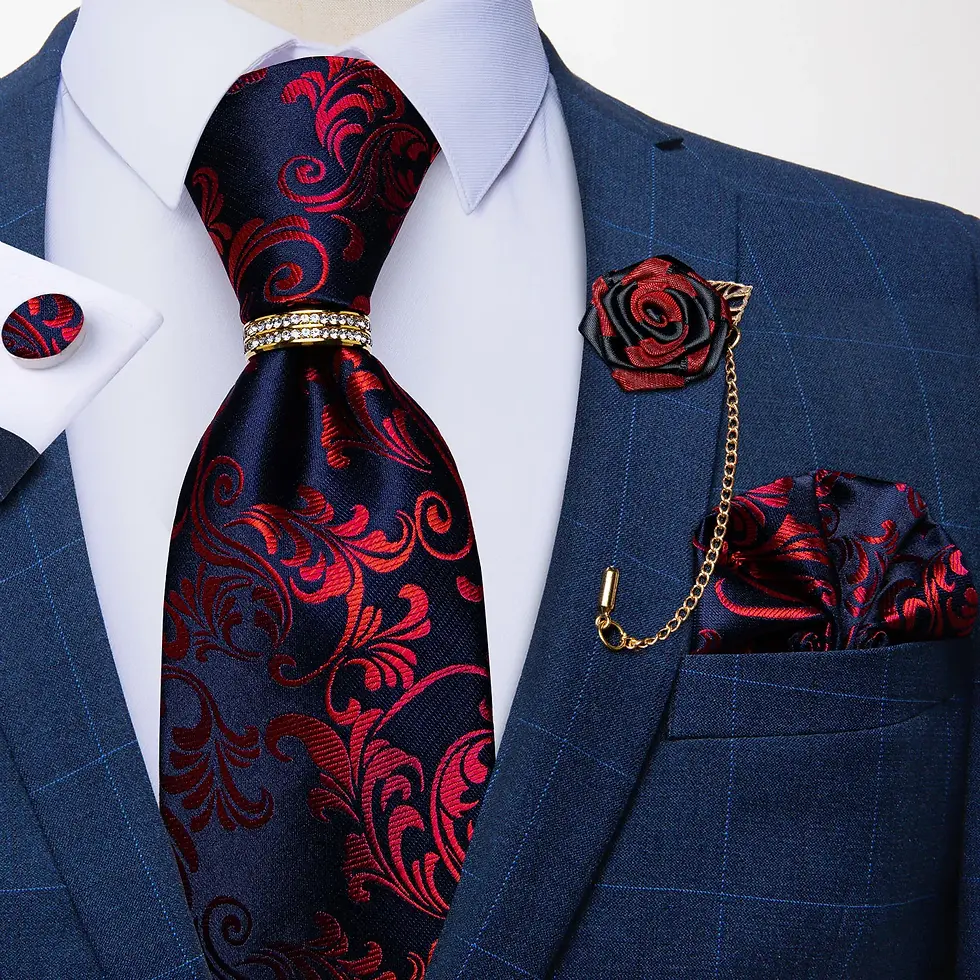 Thumbnail: New Designer Blue Red Paisley Ties for Men