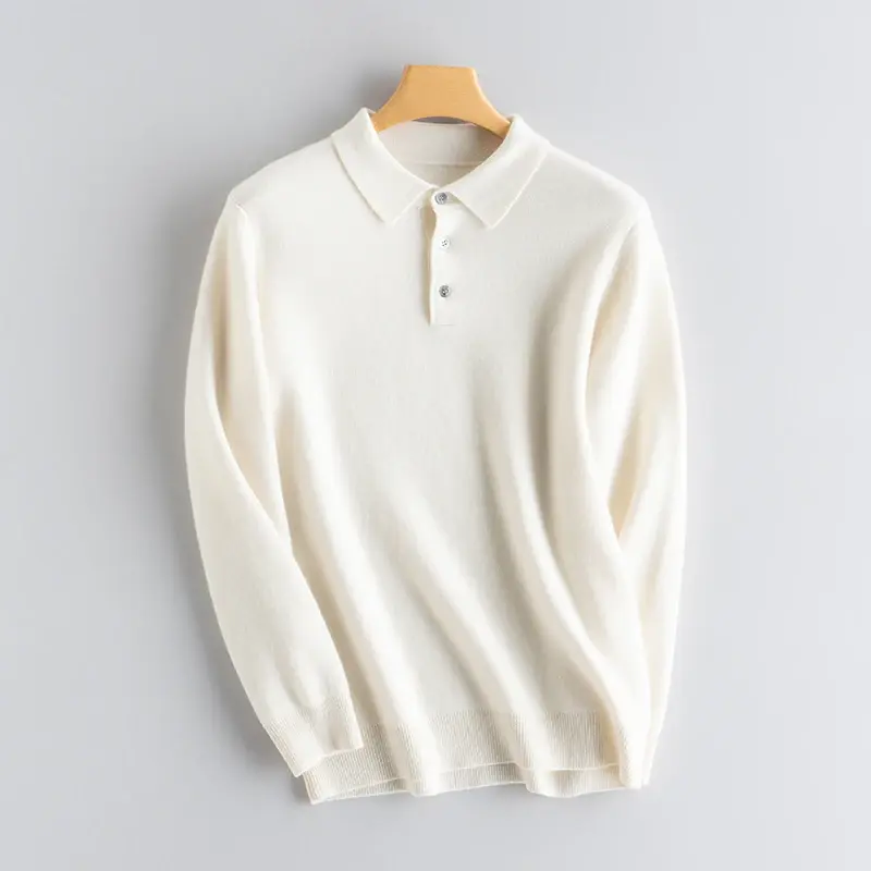 Miniatura: 100% Pure Cashmere Sweater 12-Stitch Men'S Polo Collar Size M