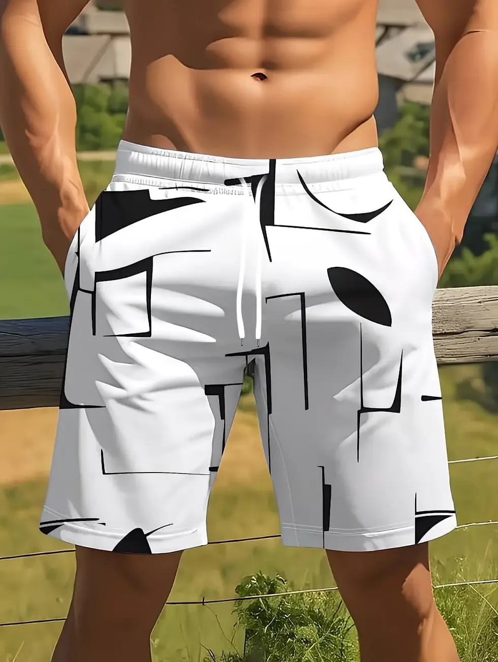 Miniatura: Summer Coconut Tree Pattern Swim Trunks for Men Fashion Beach