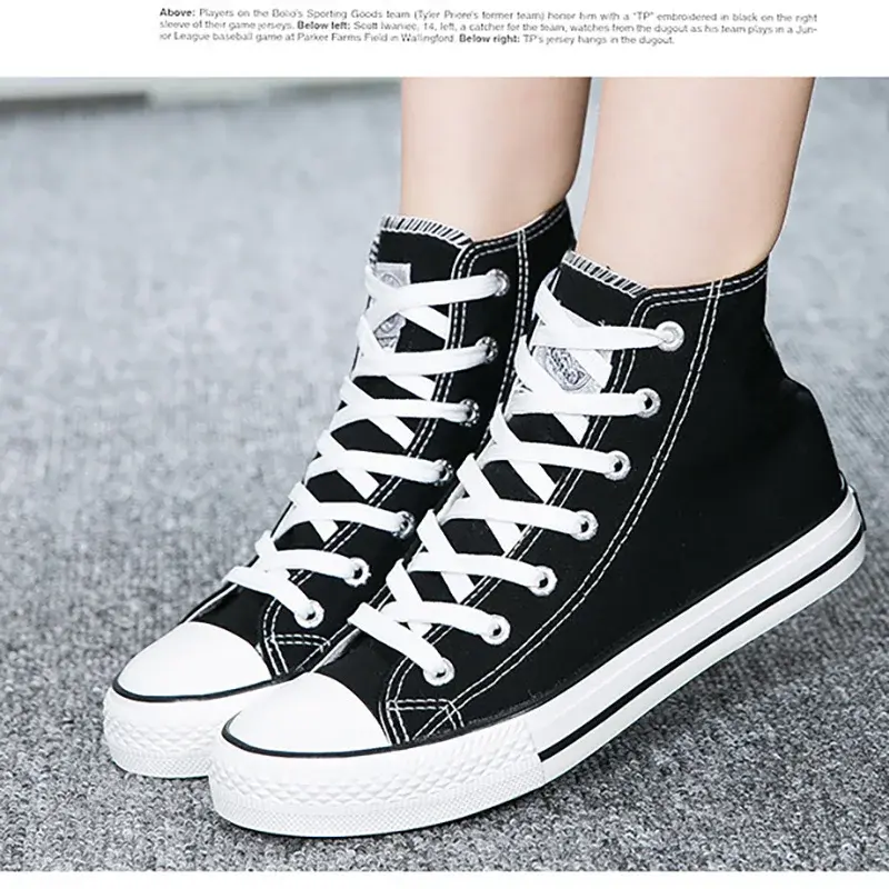 サムネイル： High Top Men Women Yellow Canvas Boots Tennis Breathable Sneakers